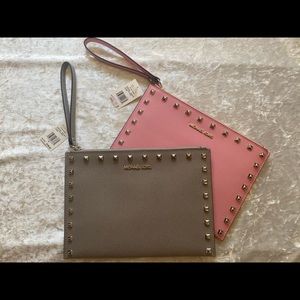 GRAY ONLY MK Studded Wristlets